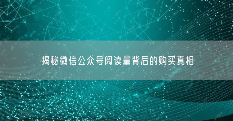 “揭秘微信公众号阅读量背后的购买真相
