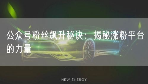 “公众号粉丝飙升秘诀：揭秘涨粉平台的力量