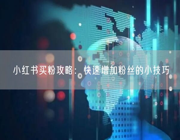 “小红书买粉攻略：快速增加粉丝的小技巧