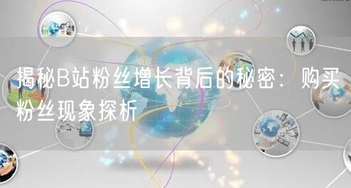 “揭秘B站粉丝增长背后的秘密:购买粉丝现象
