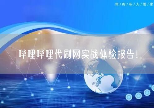 “哔哩哔哩代刷网实战体验报告！