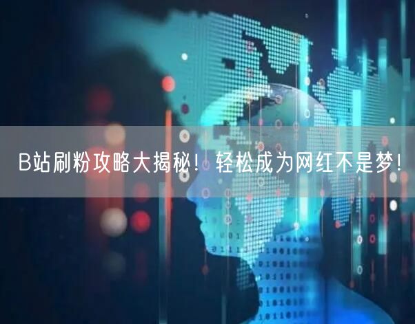 “B站刷粉攻略大揭秘！轻松成为网红不是梦！