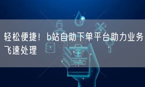 “轻松便捷！b站自助下单平台助力业务飞速处