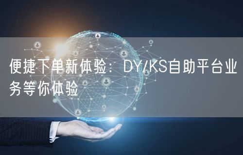 “便捷下单新体验：DY/KS自助平台业务等