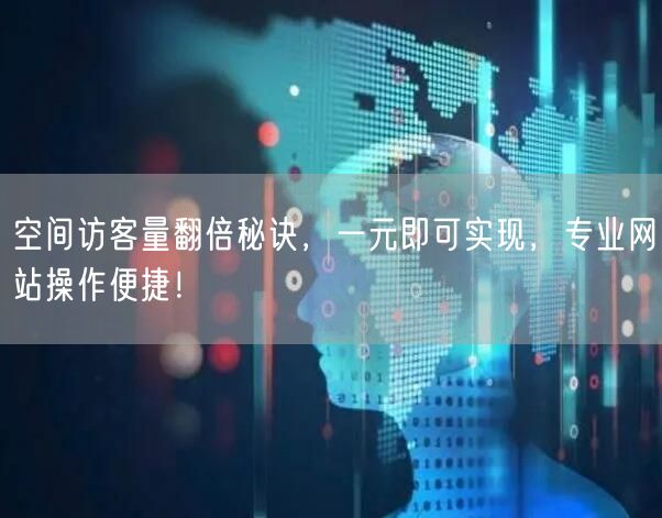 “空间访客量翻倍秘诀,一元即可实现,专业网