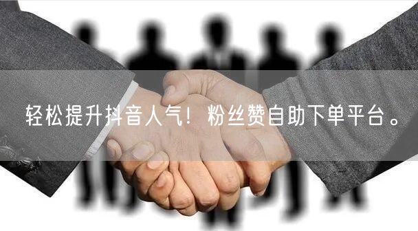 “轻松提升抖音人气！粉丝赞自助下单平台。
