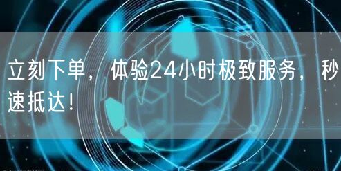 “立刻下单,体验24小时极致服务,秒速抵达