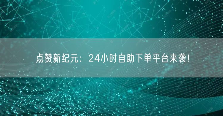 “点赞新纪元：24小时自助下单平台来袭！