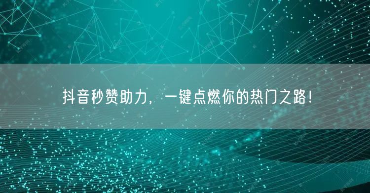 “抖音秒赞助力，一键点燃你的热门之路！