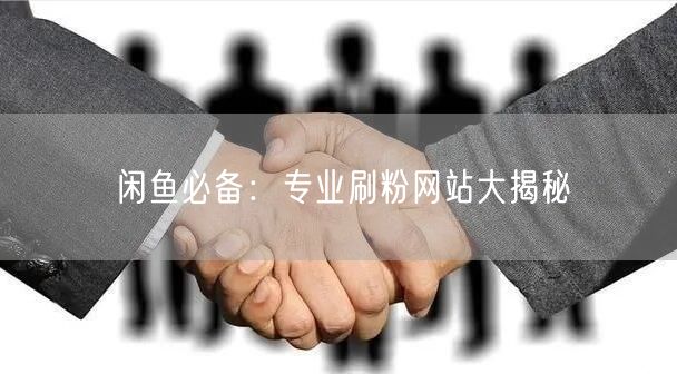 “闲鱼必备：专业刷粉网站大揭秘