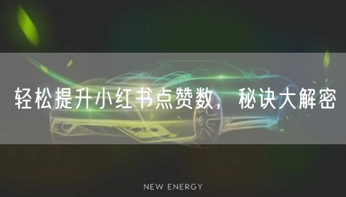 “轻松提升小红书点赞数,秘诀大解密