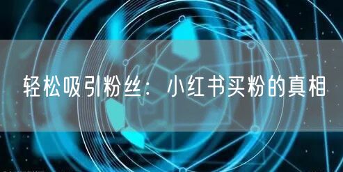 “轻松吸引粉丝：小红书买粉的真相