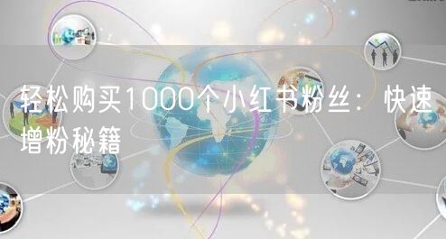 “轻松购买1000个小红书粉丝：快速增粉秘