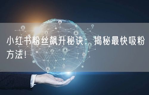 “小红书粉丝飙升秘诀：揭秘最快吸粉方法！