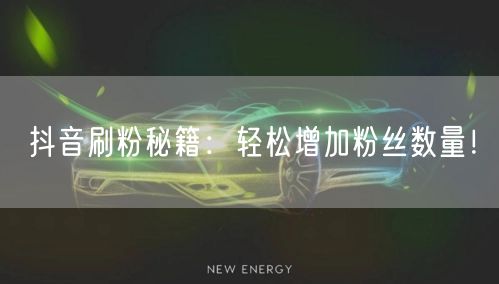 “抖音刷粉秘籍：轻松增加粉丝数量！