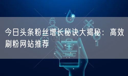 “今日头条粉丝增长秘诀大揭秘：高效刷粉网站