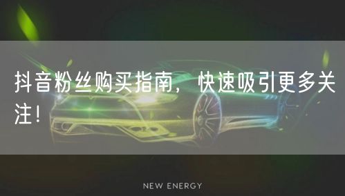 “抖音粉丝购买指南，快速吸引更多关注！