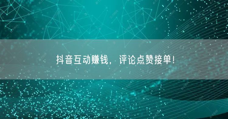 “抖音互动赚钱，评论点赞接单！
