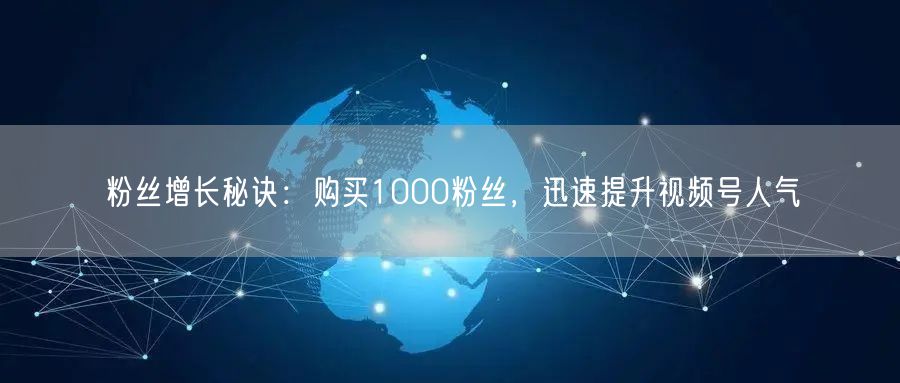 “粉丝增长秘诀：购买1000粉丝，迅速提升